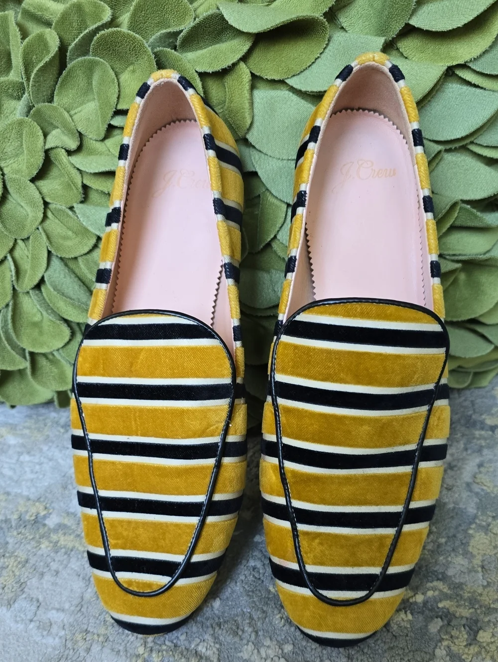 J.Crew Cecile Velvet Smoking Slippers Women's Size 8